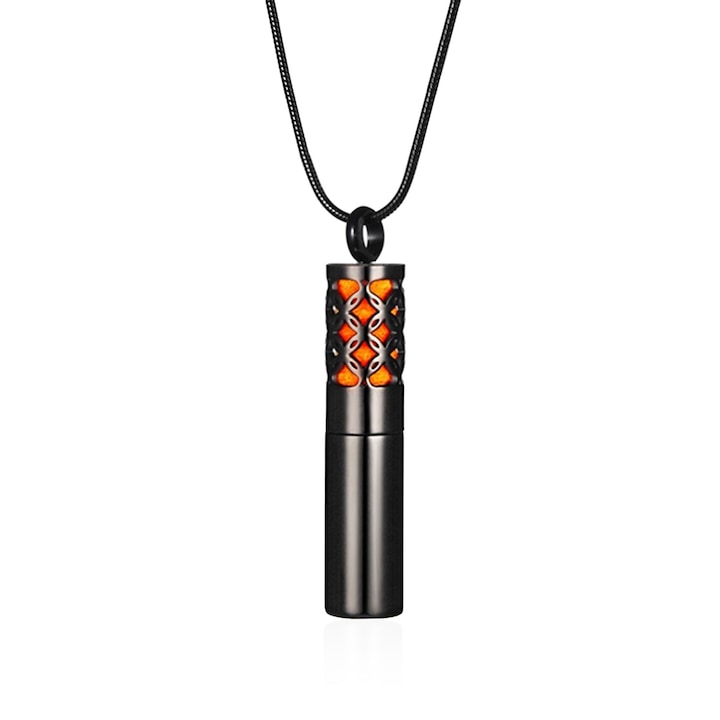 zioda smart essentials Aromaterápiás nyaklánc, diffúzor típus, illóolajokhoz, Sacred Geometry, cső, fekete