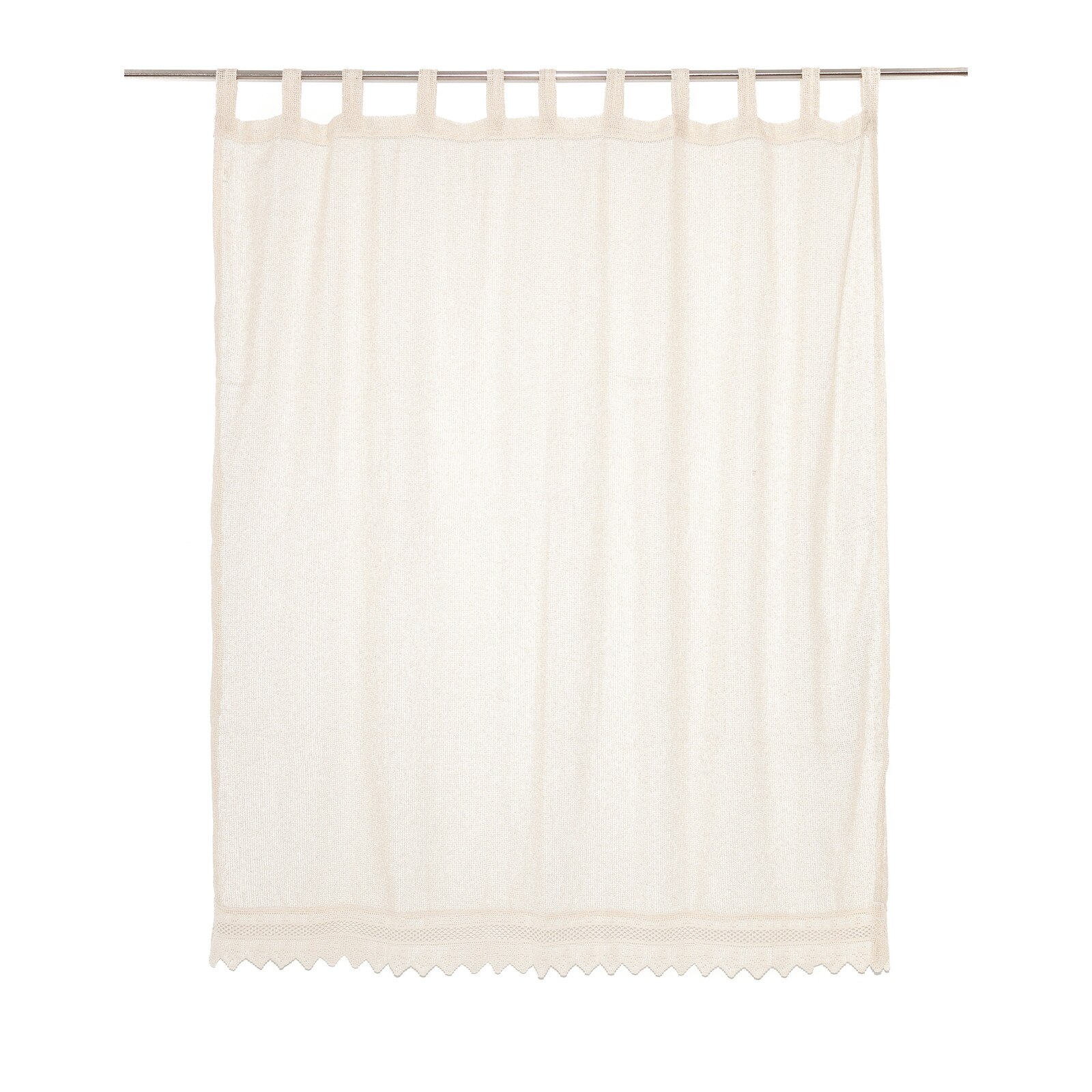 Perdea din bumbac cu dantela, Valentini Bianco, 140x180 cm, PR028