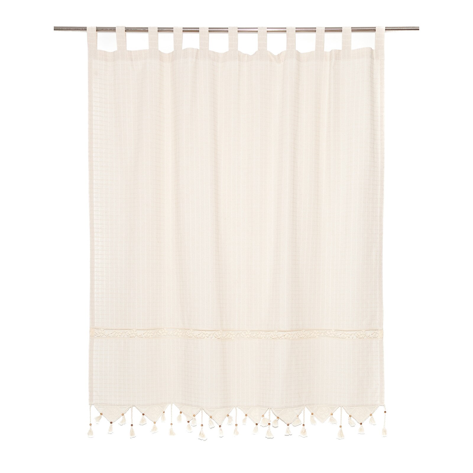 Perdea din bumbac cu dantela, Valentini Bianco, 160x180 cm, PR100