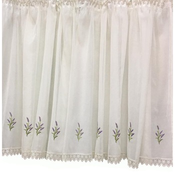 Perdea alba bucatarie, 600x100cm model lavanda, inaltime 1m, by Liz Line - RD1286 Perdea alba bucatarie, 600x100cm model lavanda, inaltime 1m, by Liz Line - RD1286