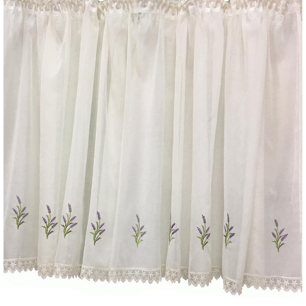 Perdea alba bucatarie, 250x100cm model lavanda, inaltime 1m, by Liz Line - RD12825