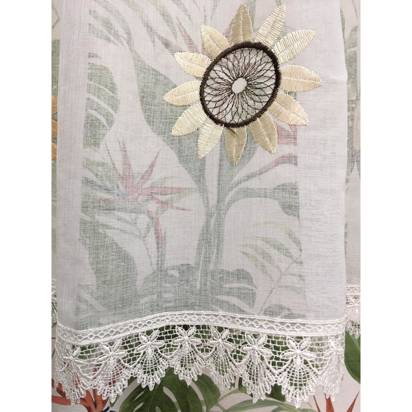 Perdea alba bucatarie, 300x100cm inaltime 1m, by Liz Line - RD1293