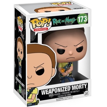 Figurina din vinil Rick and Morty, Morty cu arma, 10 cm Figurina din vinil Rick and Morty, Morty cu arma, 10 cm