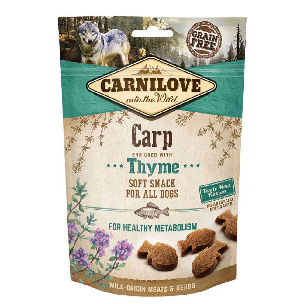 Recompense pentru caini Carnilove semi umede, Crap 200 g