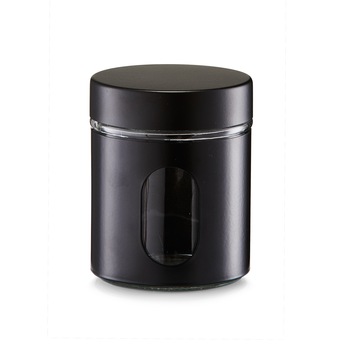Borcan cu capac,negru,din metal si sticla,600 ml.,.Zeller Borcan cu capac,negru,din metal si sticla,600 ml.,.Zeller