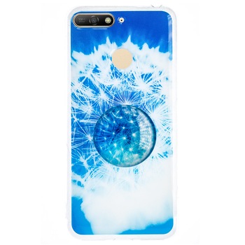Husa Silicon cu suport Huawei Y6 2018, Floral Husa Silicon cu suport Huawei Y6 2018, Floral