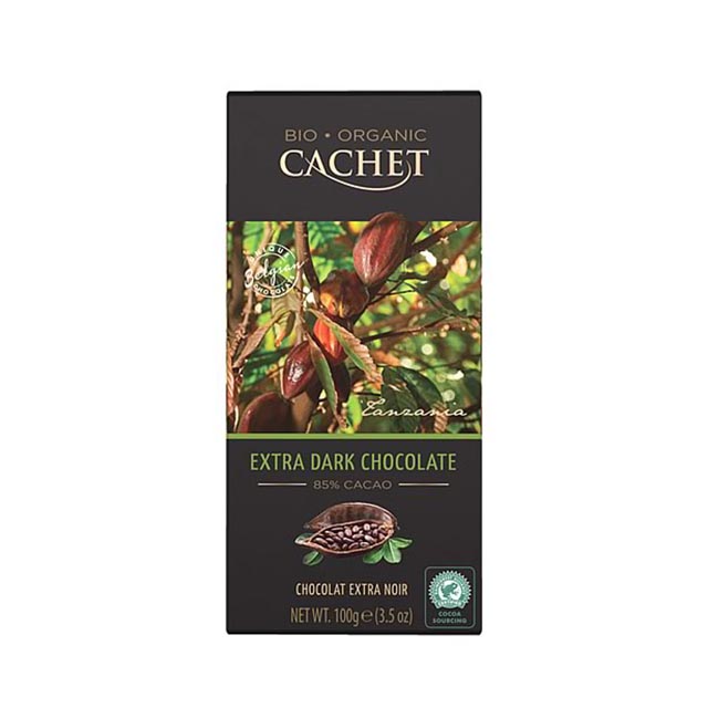 Tableta de ciocolata extra neagra 85% BIO, Cachet 100g