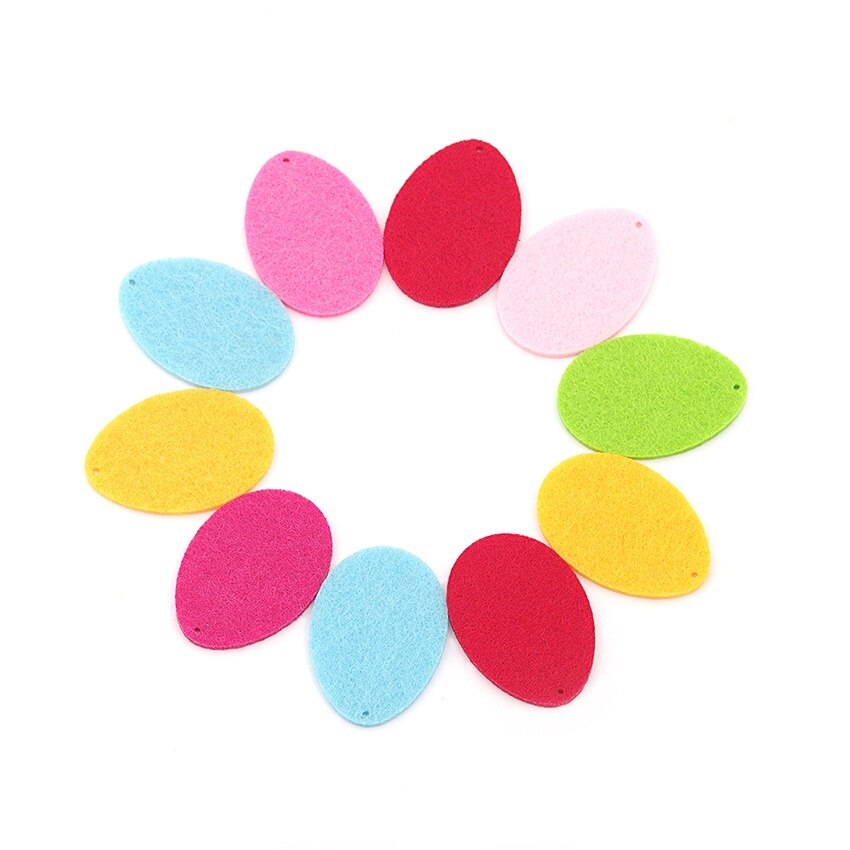 Set 10 figurine din fetru - oua colorate, 4 cm