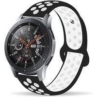 curea silicon zafit 22 mm design sport compatibila cu samsung galaxy watch 46mm frontier 46mm huawei watch gt 2 46mm sau orice ceas de 22 mm latimea curelei negrualb cs03 imagen 11_0_
0