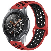 curea silicon zafit 22 mm design sport compatibila cu samsung galaxy watch 46mm frontier 46mm huawei watch gt 2 46mm sau orice ceas de 22 mm latimea curelei rosunegru cs03 imagen 55_0_
0