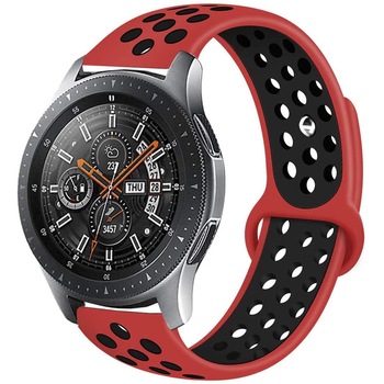 Curea silicon ZAFIT™ 22 mm, design Sport, compatibila cu Samsung Galaxy Watch 46mm, Frontier 46mm, Huawei Watch GT 2 46mm, sau orice ceas de 22 mm latimea curelei; ROSU/NEGRU CS03 Curea silicon ZAFIT™ 22 mm, design Sport, compatibila cu Samsung Galaxy Watch 46mm, Frontier 46mm, Huawei Watch GT 2 46mm, sau orice ceas de 22 mm latimea curelei; ROSU/NEGRU CS03