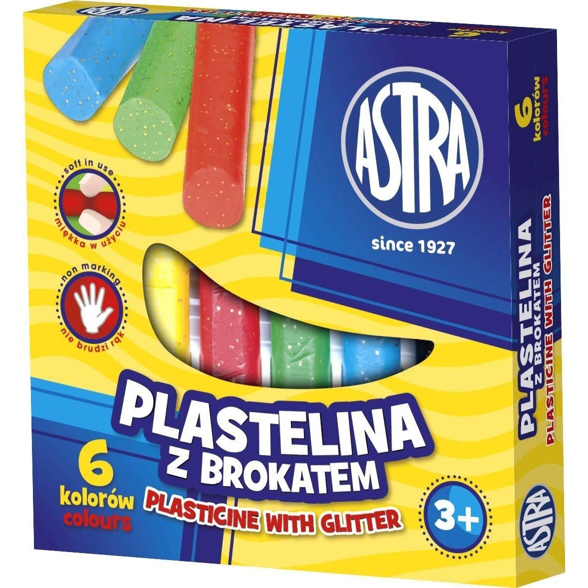 Plastilina cu sclipici Astra 6 culori