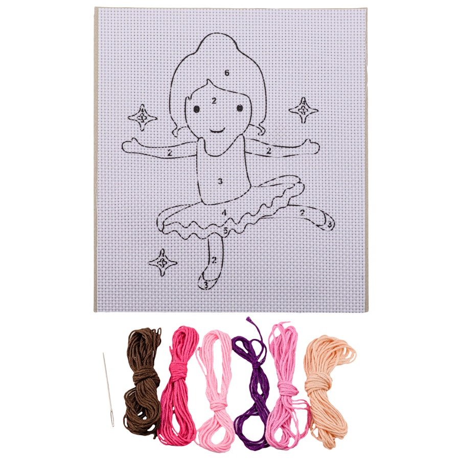 Set creativ Zola®, brodat, pentru copii, model fetita