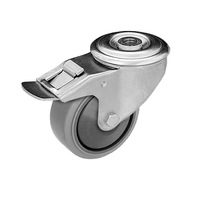 rola pivotanta cu frana kje-wte 125k1 40 -hc cu butuc din polipropilena din cauciuc gri capacitate de incarcare 150 kg  125mm  rulment imagen 23_0_
0