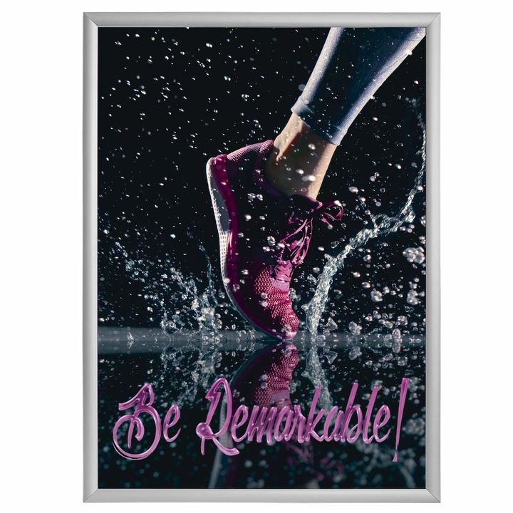 Rama click JJ DISPLAYS, dimensiune print 680x980mm, din aluminiu, pentru expunere postere, afise, reclame