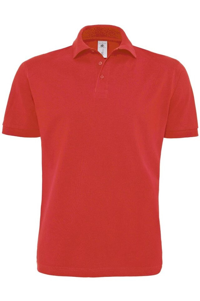 Tricou polo barbati, fenta cu 3 nasturi, Rosu