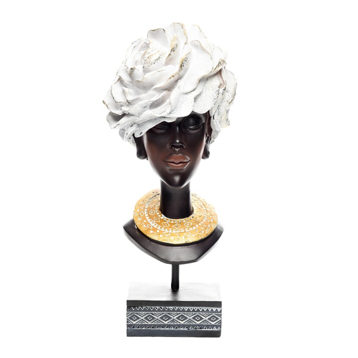 EIDI afrikai dekoratív figura, kézzel készített gyantából, 36 cm