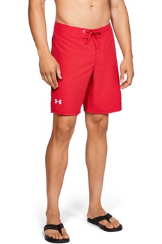 Under Armour, Pantaloni scurti de baie, cu detaliu logo, Rosu Under Armour, Pantaloni scurti de baie, cu detaliu logo, Rosu
