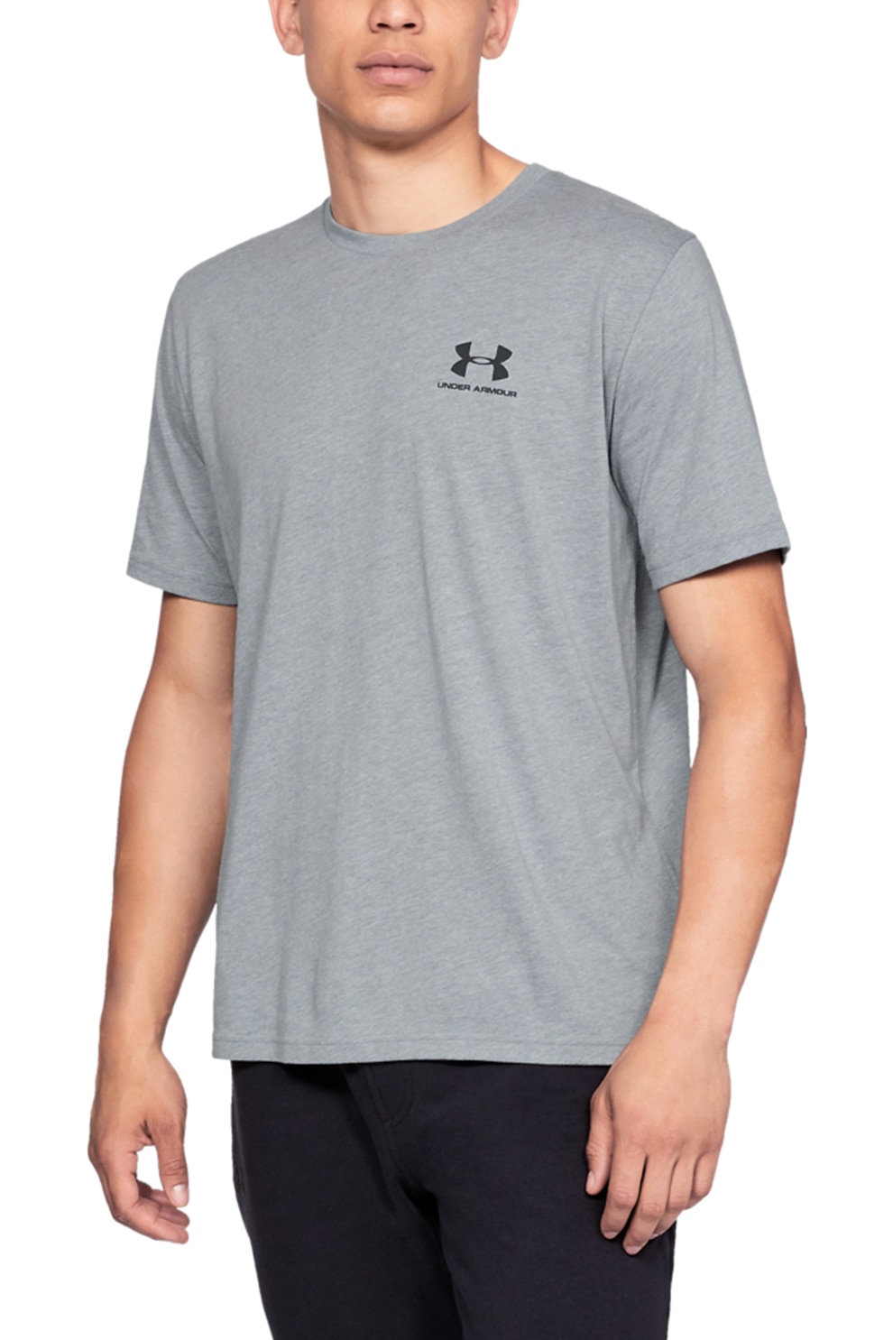 Under Armour, Tricou lejer cu decolteu la baza gatului pentru fitness Sportstyle, Gri deschis