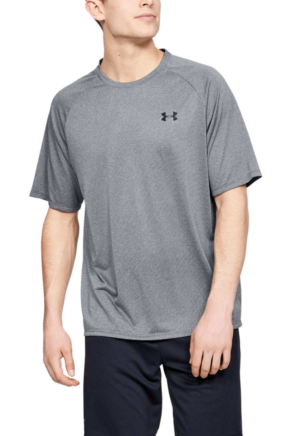 Under Armour, Tricou din material ce indeparteaza umezeala, pentru antrenament Tech™, Gri deschis