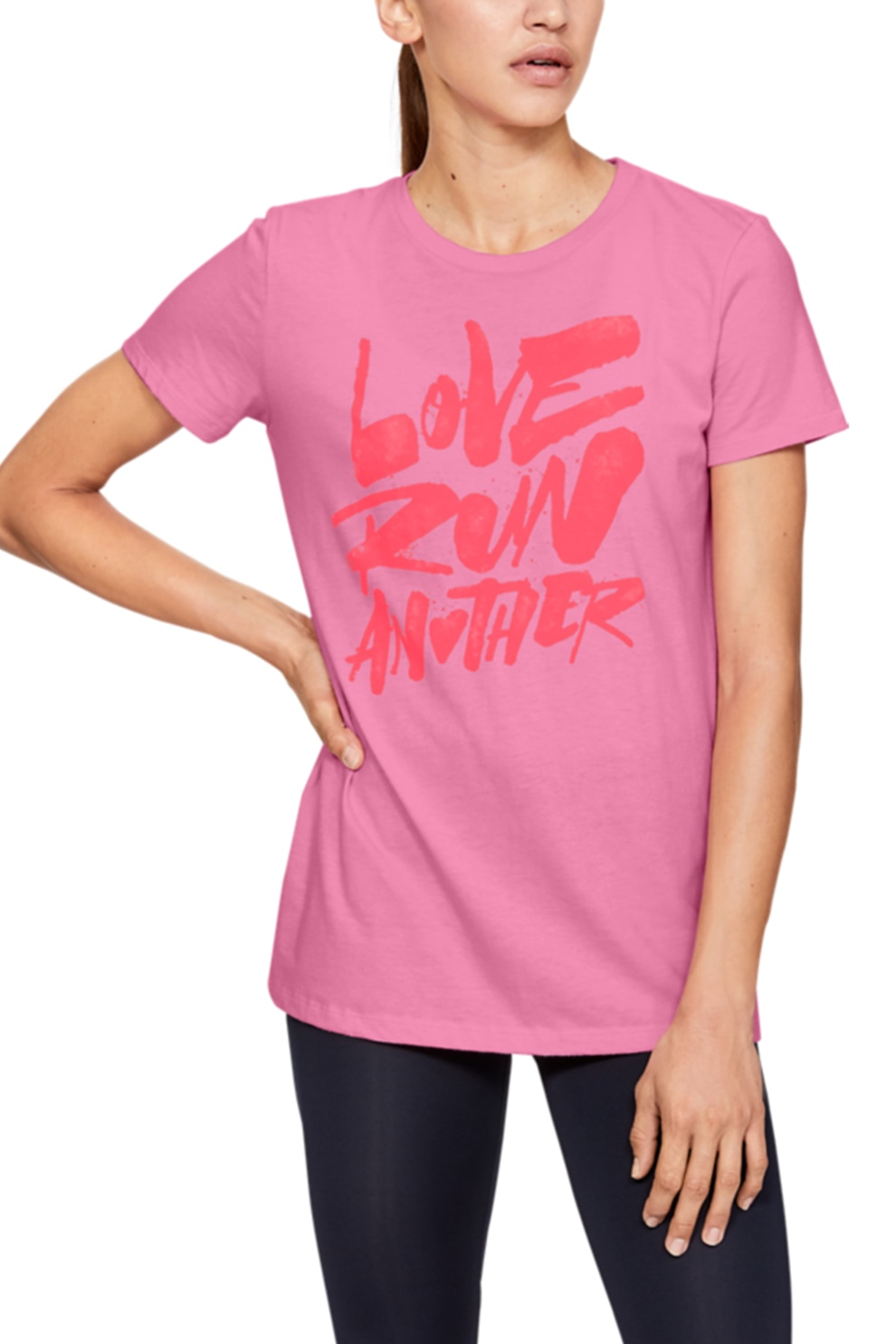 Under Armour, Tricou cu maneci scurte, pentru alergare Love Run Another, Roz