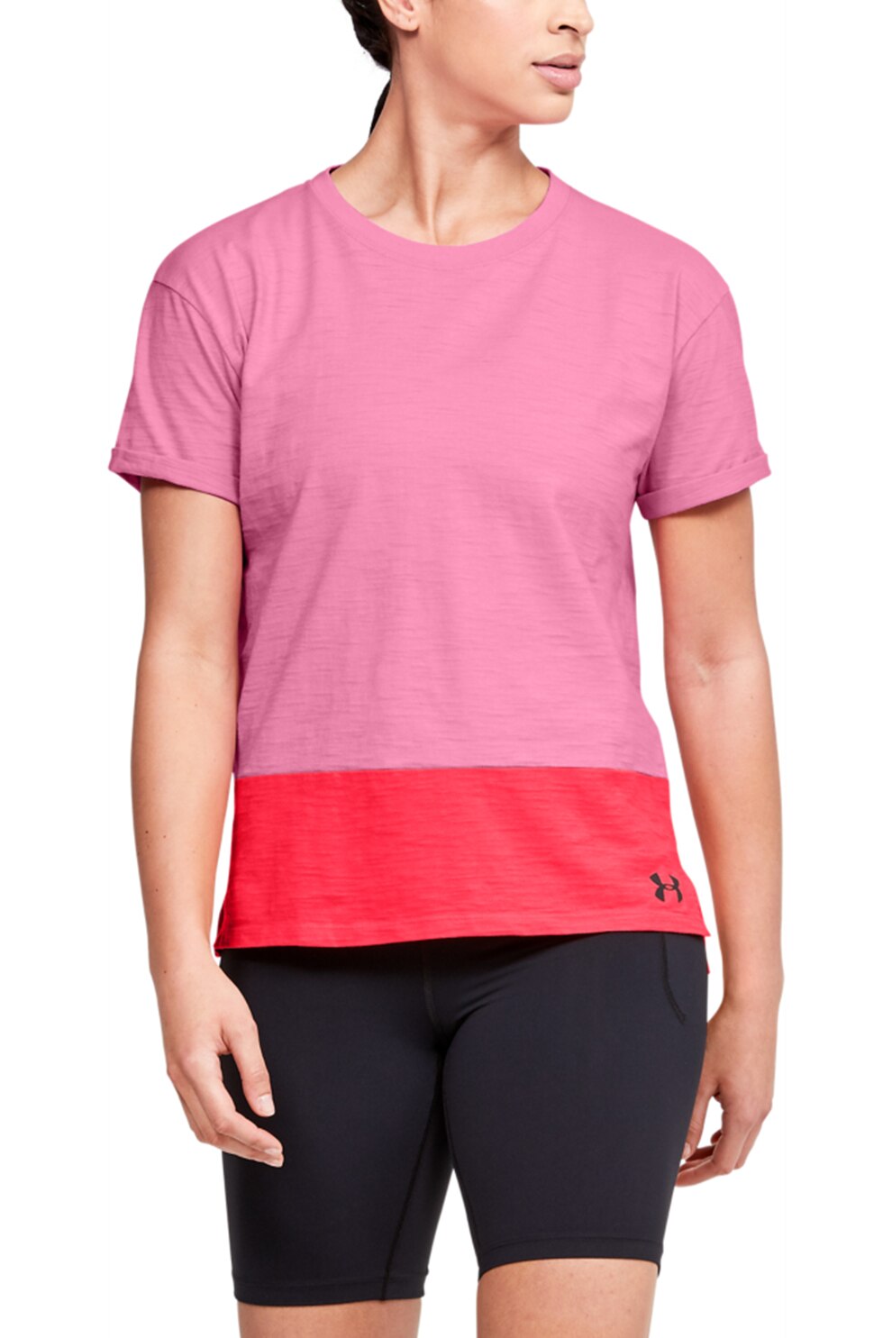 Under Armour, Tricou lejer de bumbac, pentru antrenament Charged, Roz