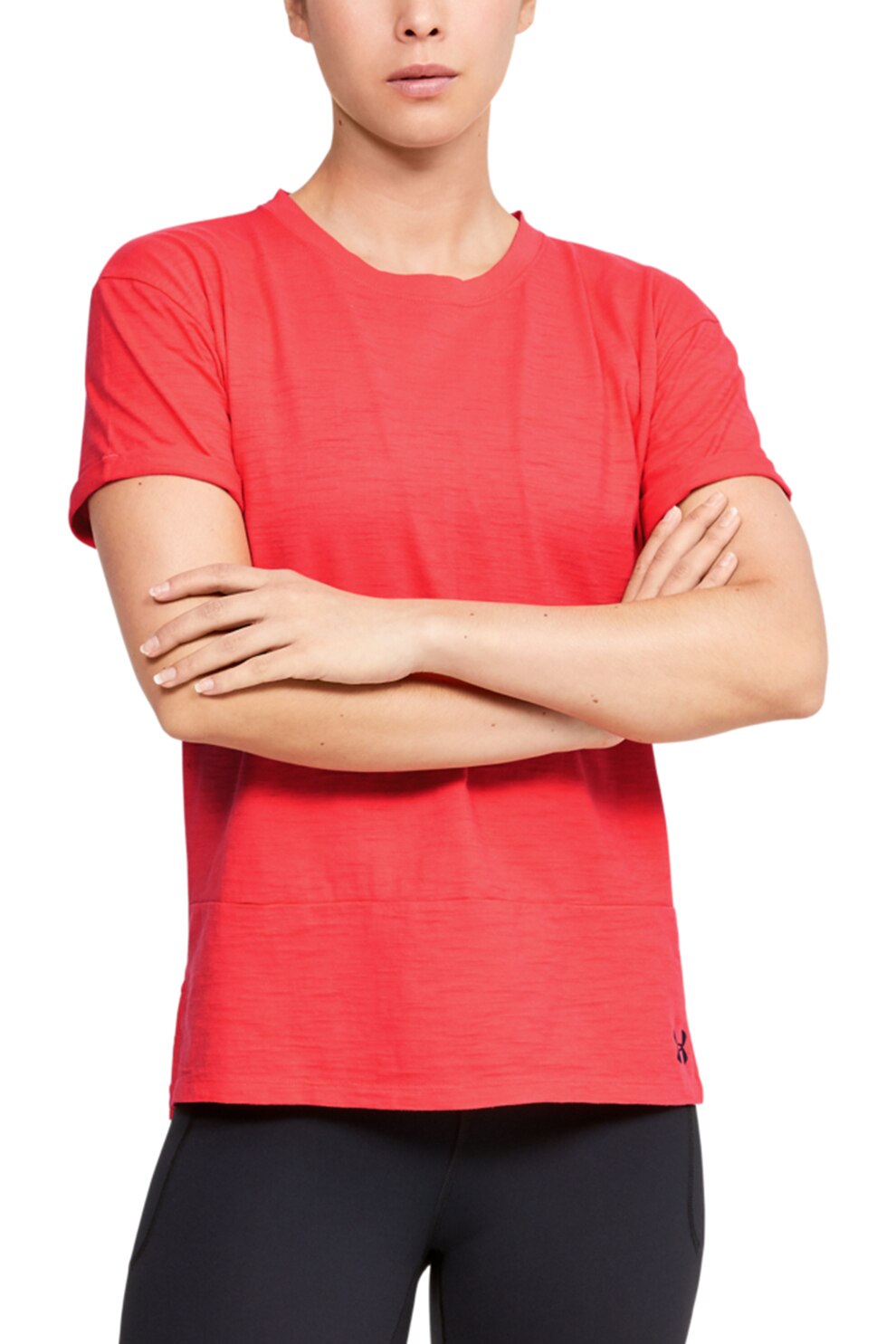 Under Armour, Tricou lejer de bumbac, pentru antrenament Charged, Rosu vermilion