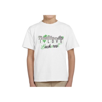 Tricou din bumbac, Magnetella, Bucuresti, Alb Tricou din bumbac, Magnetella, Bucuresti, Alb