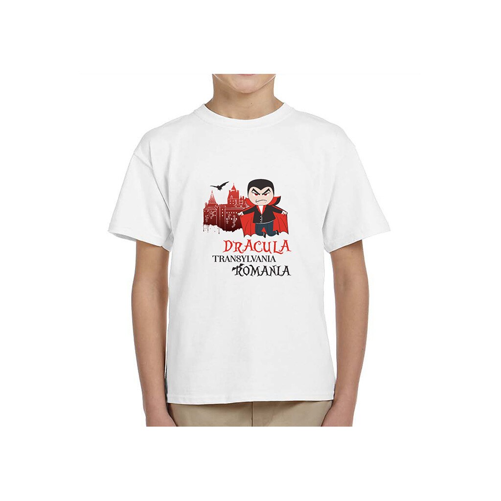 Tricou din bumbac - Dracula in copilarie, Alb
