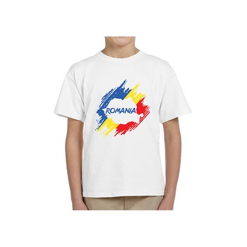 Tricou din bumbac, Magnetella, Harta Romaniei, Alb Tricou din bumbac, Magnetella, Harta Romaniei, Alb