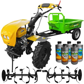 Motocultor Profesional, AgroPro Progarden, HS 1100D, Euro 5, 18 CP, latime lucru 120 cm, Benzina, carena protectie, FAR, freze, roti cauciuc, remorca, 5l ulei AgroPro Motocultor Profesional, AgroPro Progarden, HS 1100D, Euro 5, 18 CP, latime lucru 120 cm, Benzina, carena protectie, FAR, freze, roti cauciuc, remorca, 5l ulei AgroPro