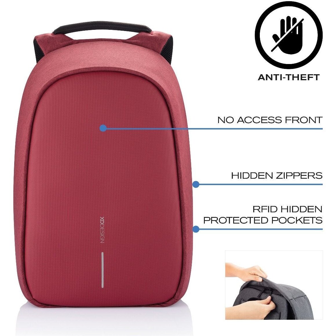 Rucsac Bobby Hero, XD Design, Poliester, 11.5 l, Rosu