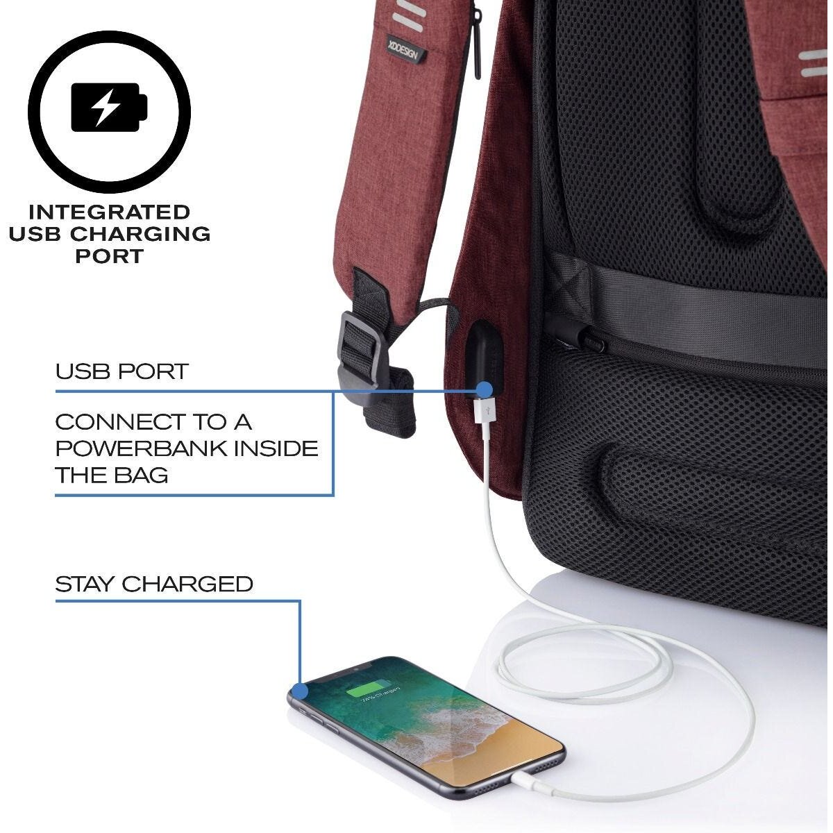 Rucsac Bobby Hero, XD Design, Poliester, 11.5 l, Rosu