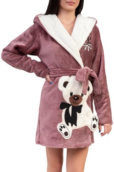 Halat dama cu ursulet, Mov Halat dama cu ursulet, Mov