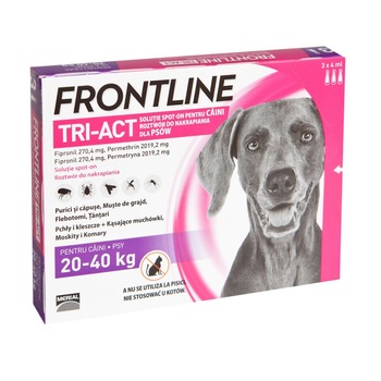 Solutie Antiparazitara, Frontline Tri-Act L, Caine 20-40 kg, 3 pipete Solutie Antiparazitara, Frontline Tri-Act L, Caine 20-40 kg, 3 pipete