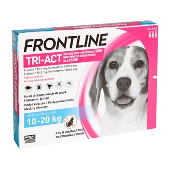 Solutie Antiparazitara, Frontline Tri-Act M, Caine 10-20 kg, 3 pipete Solutie Antiparazitara, Frontline Tri-Act M, Caine 10-20 kg, 3 pipete