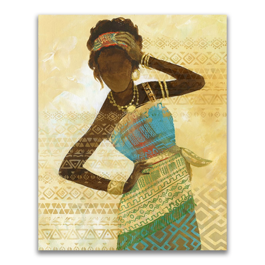 Tablou Canvas - Afro, Figurativ, Modern, Galben, 40 x 50 cm