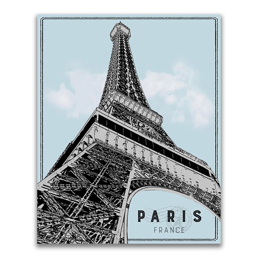 Tablou Canvas - Oras, Paris, Turnul Eiffel, Albastru, 40 x 50 cm