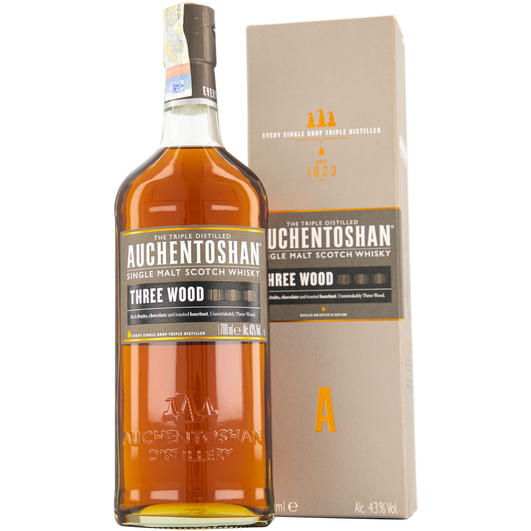 Whisky Auchentoshan Three Wood, Bourbon 43%, 0.7l