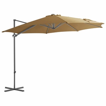 Umbrela de gradina, vidaXL, Otel, 3 x 2,55 m, Maro
