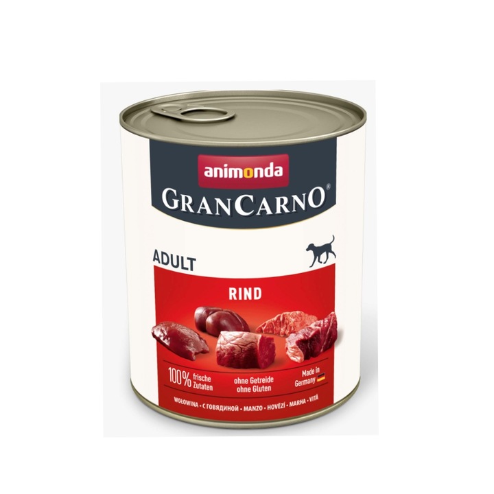 Hrana umeda pentru caini Animonda Gran Carno, Adult, Vita, 800g