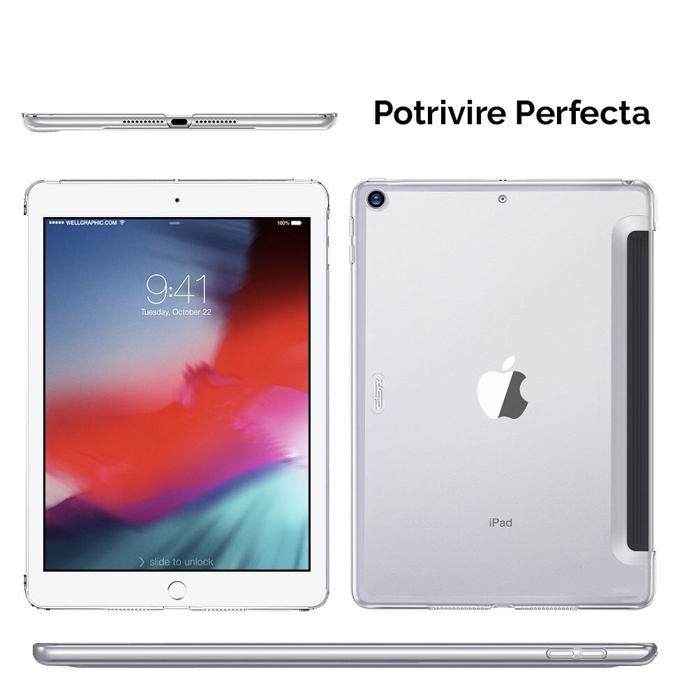 Carcasa spate ESR Yippee pentru Apple iPad Mini 5 7.9", Compatibila Apple Smart Keyboard, Transparenta