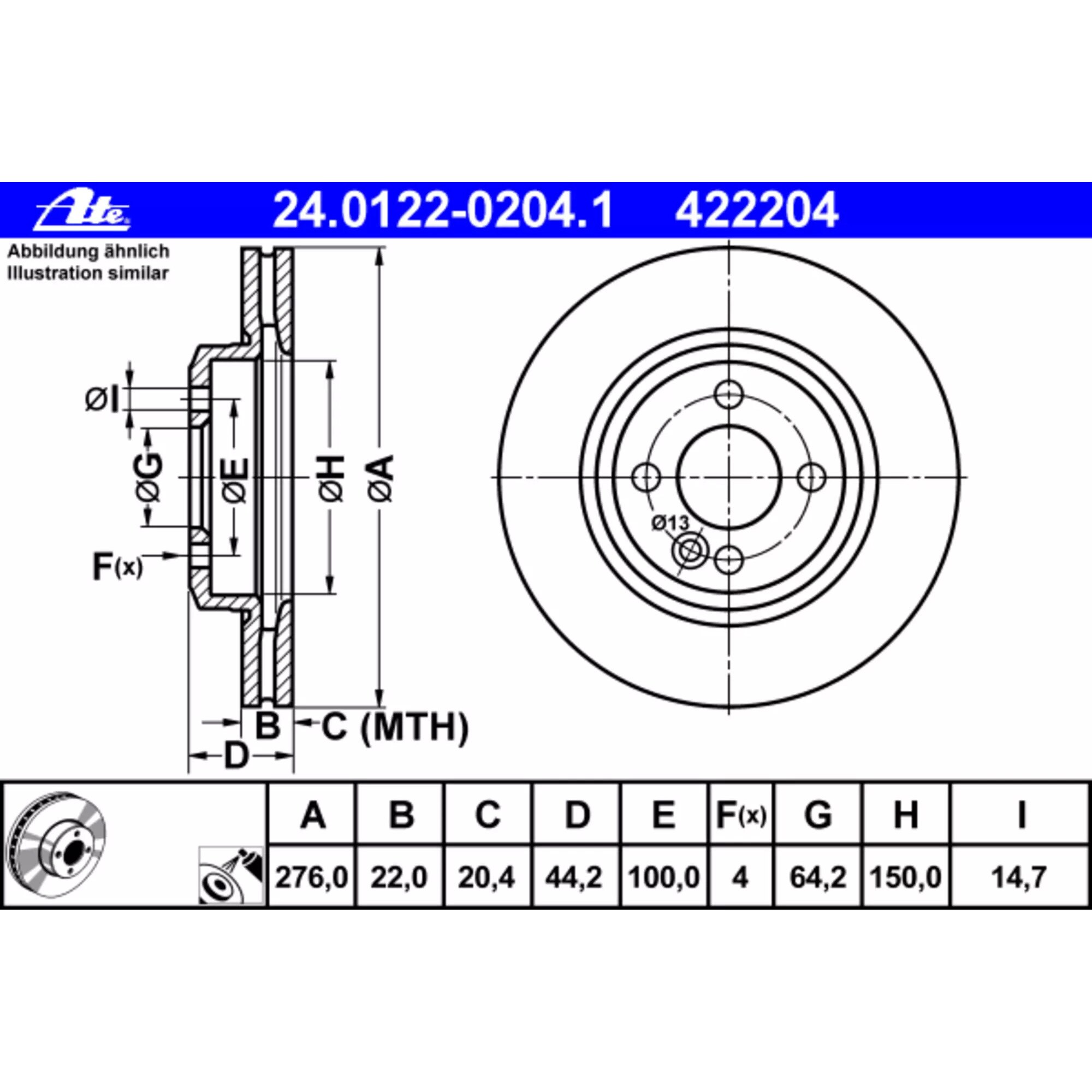 Disc frana ATE pentru Mini Mini