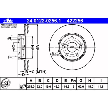 Disc frana ATE pentru Toyota Corolla Toyota Auris Disc frana ATE pentru Toyota Corolla Toyota Auris