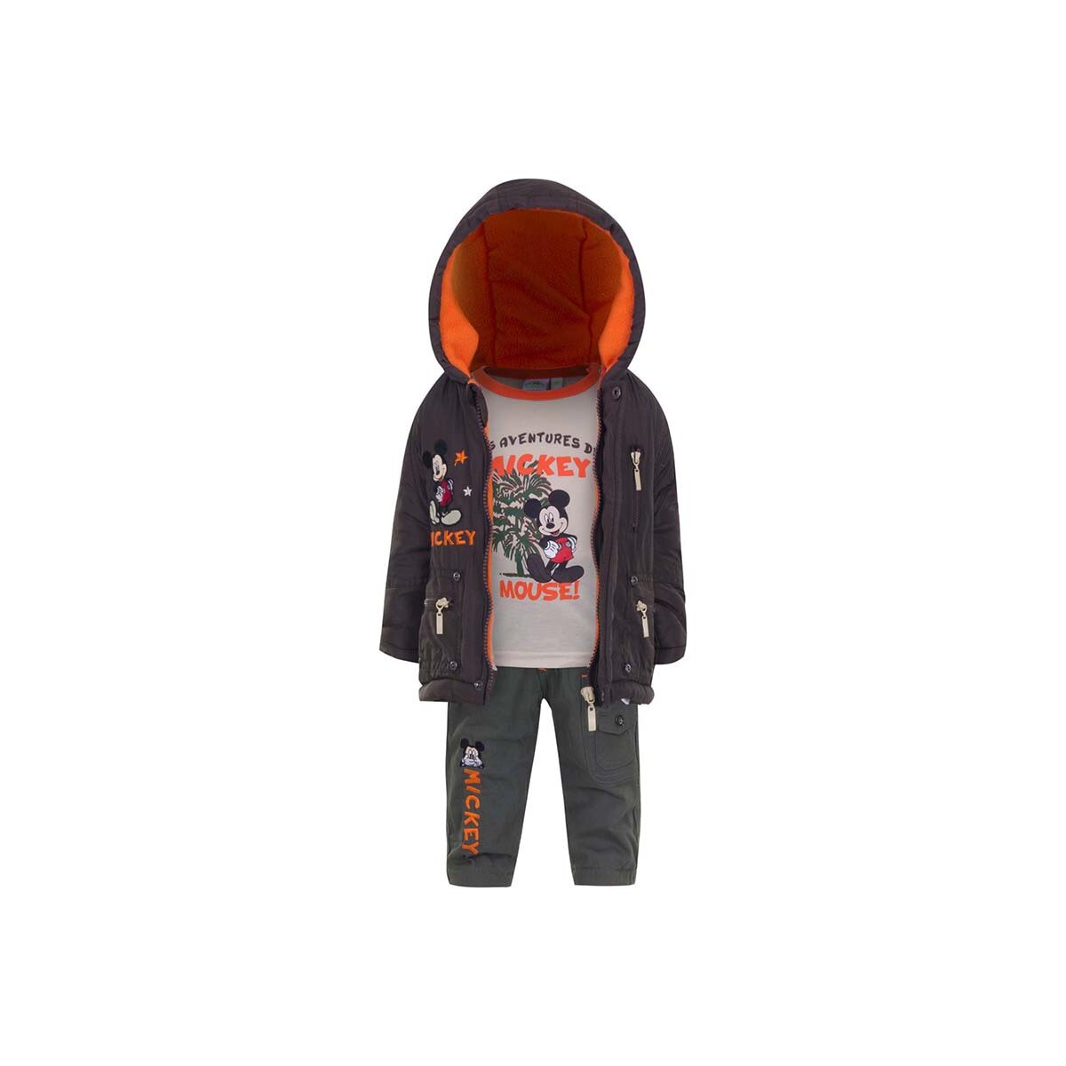 Set 3 piese, Mickey geaca, bej