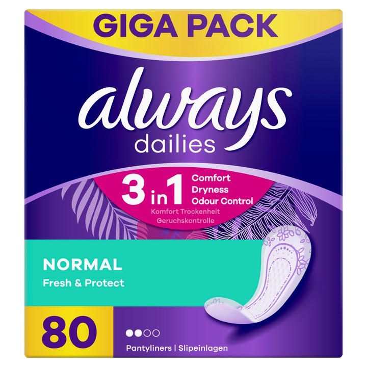 Ежедневни превръзки Always Dailies Normal Fresh Protect, 80 броя