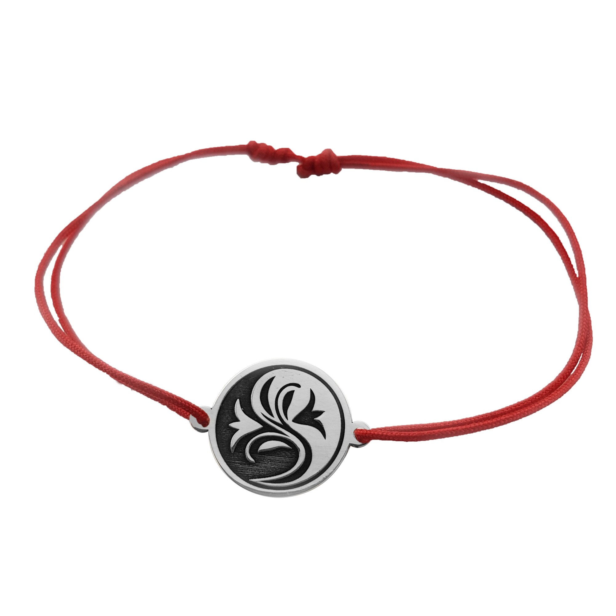 Bratara snur reglabil banut argint Lalea yin yang