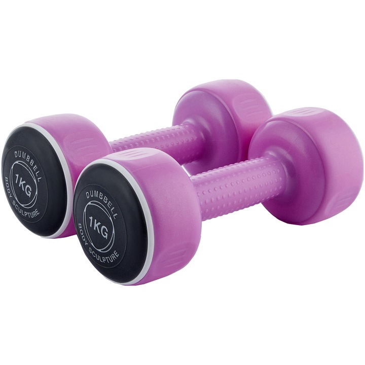 Set gantere Body Sculpture BW108, 2x1kg, roz