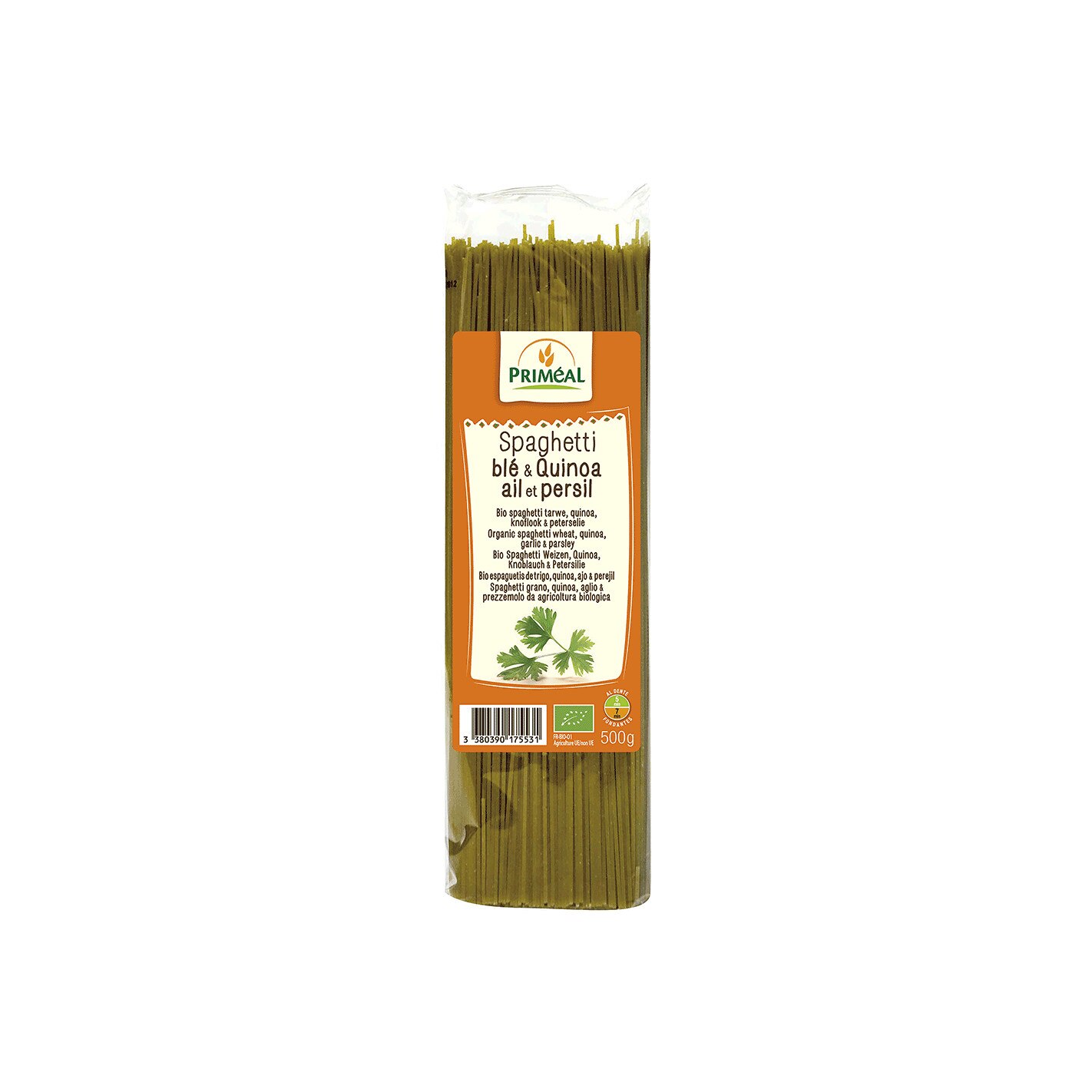 Spaghetti bio cu quinoa, usturoi si patrunjel, Primeal, 500g