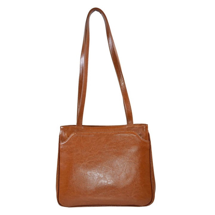 Valódi bőrből készült, dohány barna táska, 182 modell, TheBagShop